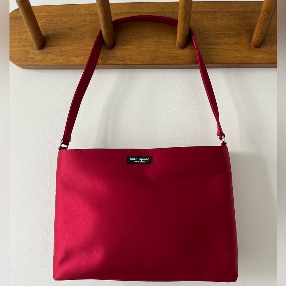 Kate Spade! Red Satin bag from the ‘90’s. Perf condition, original dust cover.